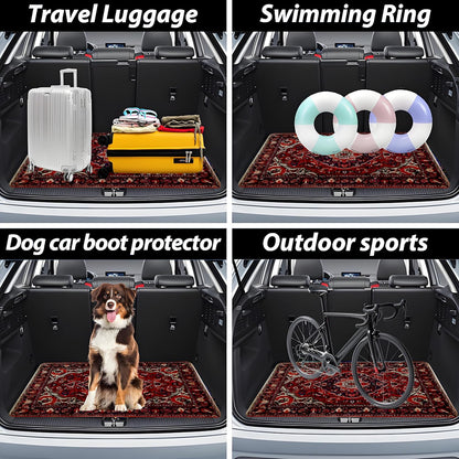 Universal Car Trunk Mat 29" x 39",Purple Colorful Flowers All Weather Trunk Protection Cargo Liner, Durable Cargo Mat Rear Trunk Liner,Stylish Vehicle Interior Accessories Suitable for Most Car Models