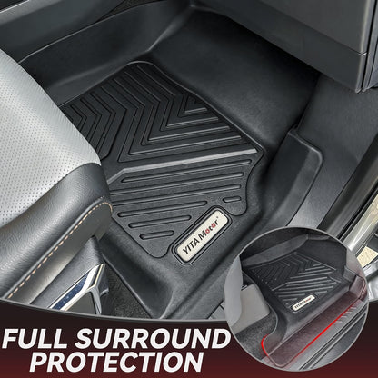 YITAMOTOR Floor Mats Fit for Ford F250/F350/F450/F550 2017-2026 Super Duty Crew Cab | Front Bucket Seat | Rear W/Fold-Flat Storage | Carpet Floor, 1st & 2nd Row TPE All Weather Protection