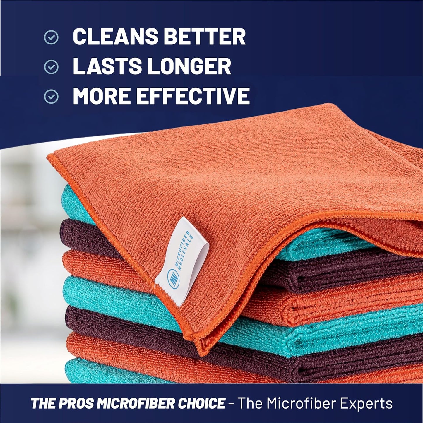 Microfiber Wholesale MW Pro 16x16 Auto Detailing Towels - Plush Car Drying Cloths for Wax Removal, Interiors & Body Shops - Scratch Free (Black, 12-Pack)