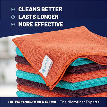 Microfiber Wholesale MW Pro 16x16 Auto Detailing Towels - Plush Car Drying Cloths for Wax Removal, Interiors & Body Shops - Scratch Free (Black, 12-Pack)