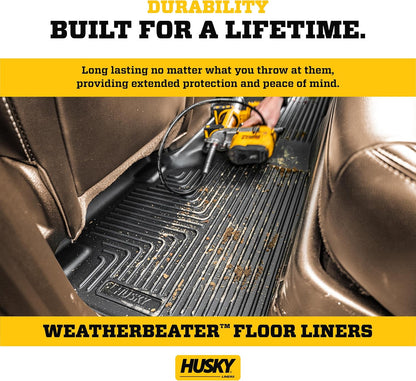 Husky Liners Weatherbeater Floor Mats | Fits 2013 - 2024 Toyota 4Runner; 2014 - 2024 Lexus GX460 | Front & 2nd Row, 3-pc Black - 99571
