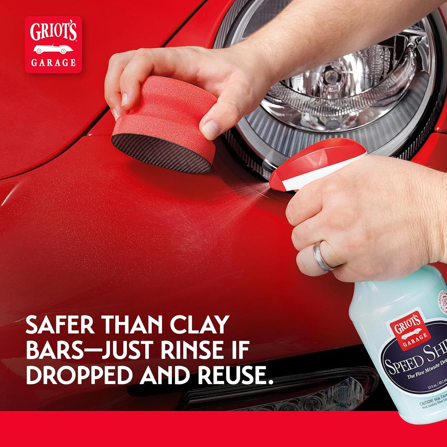Griot's Garage Brilliant Finish Synthetic Clay for Car Detailing, Creates a Smooth Paint Surface and Lasts Longer Than Traditional Bars, 10691