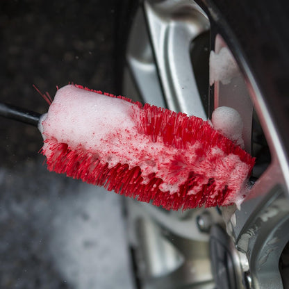 Chemical Guys Red Rocket Detailing Brush - Flexible Long-Reach Wheel and Rim Cleaning Tool for Cars, Trucks, SUVs, Motorcycles, and RVs - Safely Cleans Tight Spaces, Spokes, and Crevices