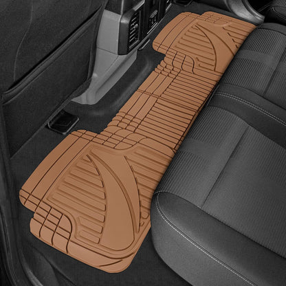 Motor Trend FlexTough Advanced Heavy Duty Black Rubber Car Floor Mats & Cargo Liner for SUV & Car Full Set - Universal Trim to Fit All Weather Automotive Floor Mat & Cargo Liners for SUV, Car, & Van