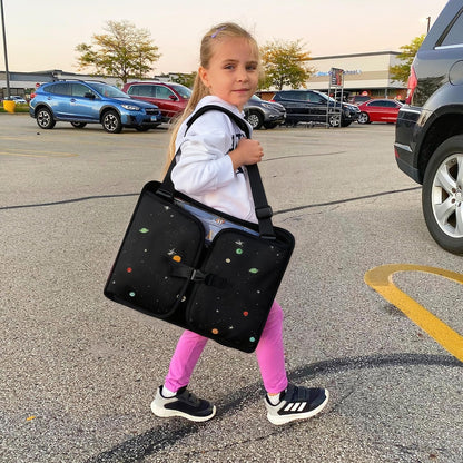 MENZOKE Kids Travel Tray for Toddler Car Seat, Road Trip Activities for Kids with iPad Holder Stand & Dry Erase Board, Road Trip Essentials Accessories Lap Tray as Travel Gifts for Kid, Pink