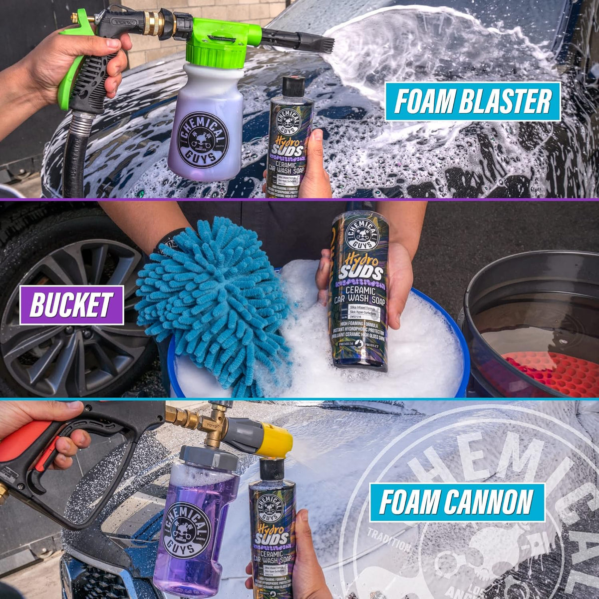 Chemical Guys HydroSuds Ceramic, Shine High Foaming Car Wash Soap - Foam Cannon Soap, Works with Foam Guns or Bucket Washes for Cars, Trucks, Motorcycles, RVs, and More, Berry Scent - 16 oz
