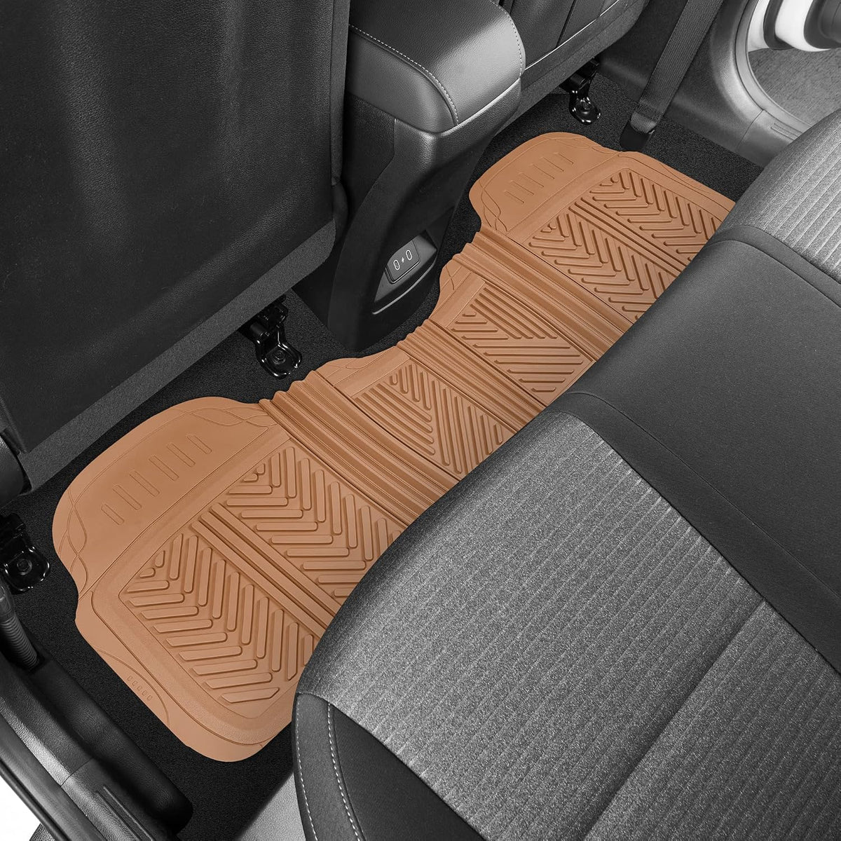 Motor Trend FlexTough Performance All Weather Rubber Car Floor Mats - 3 Piece Floor Mats Automotive Liners for Cars Truck SUV, Heavy-Duty Waterproof (Black)