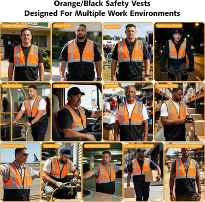 AYKRM 2 Pocket Mesh High Visibility Reflective Safety Vest for men & Women ANSI/ISEA 107 Standards