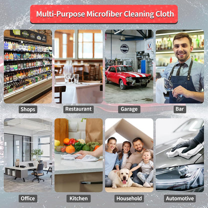 Microfiber Cleaning Cloth, 100 Pack Cleaning Rags Microfiber Towel Bulk Absorbent Lint-Free Wash Cloths, All-Purpose Shop Towels for Cars, Automotive, Garage, Home & Kitchen 11.5"*11.5"