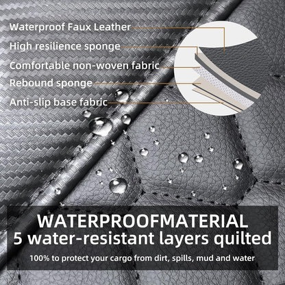 Elantrip 2PCs Front Car Seat Covers Leather Water Proof Seat Protector Universal fit for Most Cars SUVs and Trucks Black
