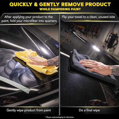 Meguiar's Supreme Shine Microfiber Towels for Cars, Ultra-Plush Car Microfiber Towel Set for Quickly Removing Product Without Leaving Swirls on Paint, Glass, Plastic, or Chrome