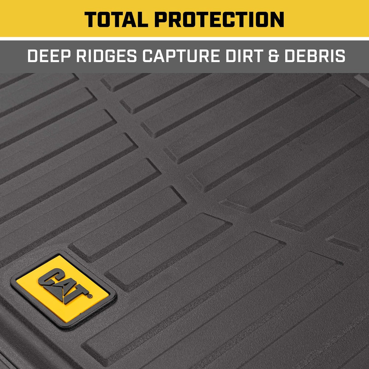CAT Heavy Duty SUV Black Cargo Liner & Car Trunk Mat - Universal Trimmable All Weather Cargo Mats for Back of SUV - SUV Trunk Mat & Carpet Cover Trunk Liner - Cargo Cover Trunk Cover 53" x 36.25"