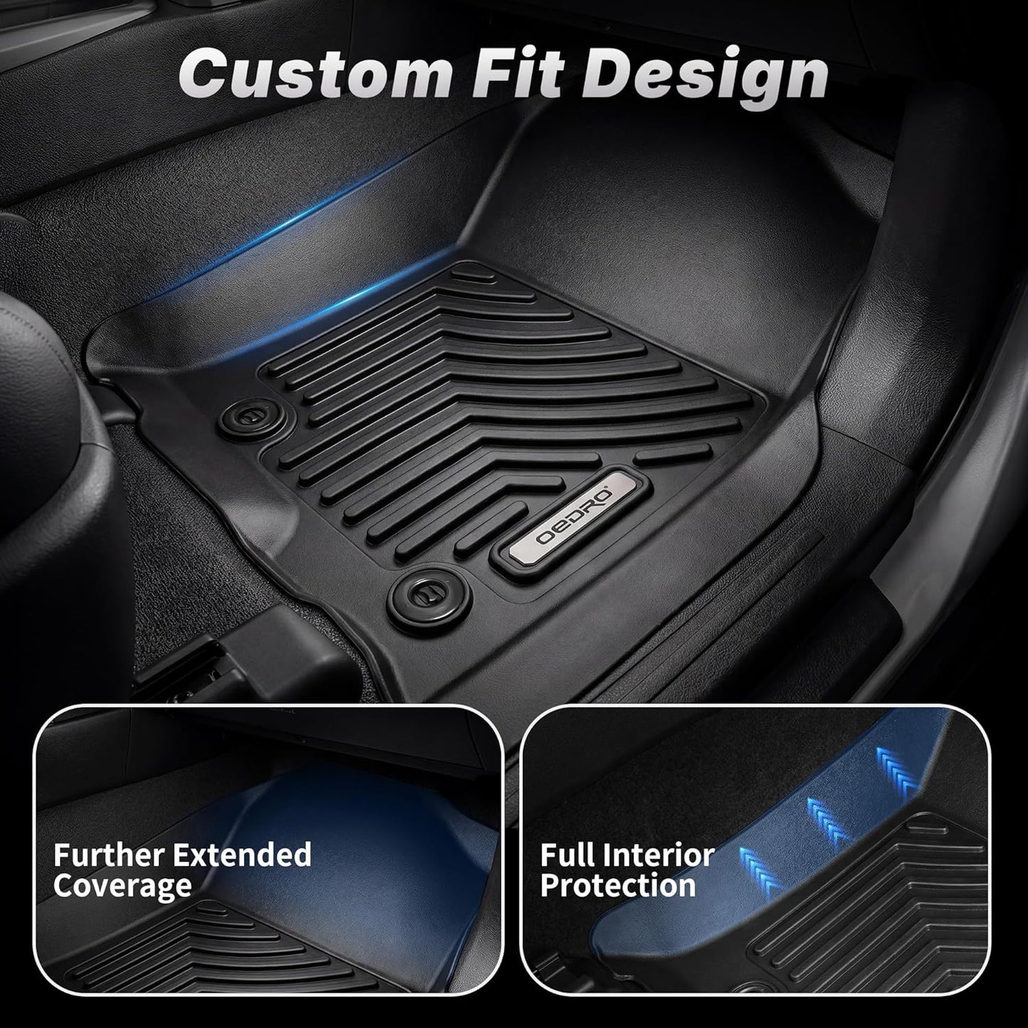 OEDRO Cargo Trunk Liner Fit for 2010-2017 Chevrolet Equinox L/LS/LT/LTZ/Premier& 10-17 GMC Terrain SL/SLE/SLT/Denali, All Weather Custom Fit Anti-Slip Cargo Mat, Black