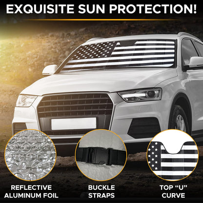 EcoNour Accordion Car Windshield Sun Shade | Car Sun Visor to Protect Harmful UV Rays | Foldable Automotive Windshield Sunshades | Window Sun Blocker to Keep Your Vehicle Cool & Comfort - 58" x 28"