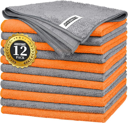 FIXSMITH Microfiber Cleaning Cloth - Pack of 50, Microfiber Towels for Cars 16 x 12 in, Highly Absorbent Cleaning Rags, Lint-Free, Streak-Free Cleaning Cloths for Car Kitchen Home Office