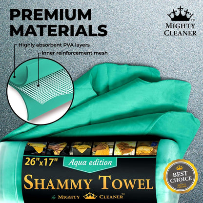Premium Shammy Cloth for Car Drying - 26”x17” - Super Absorbent Chamois Towel for Car - Scratch-Free, Reusable & Soft