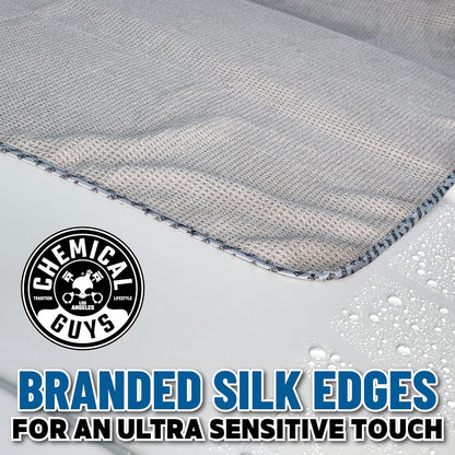 Chemical Guys Waffle Weave Gray Matter Microfiber Drying Towel - 25" x 36", Premium Blend Microfiber Towel with Soft-Banded Edging for Scratch-Free Car Drying, Ultra Absorbent