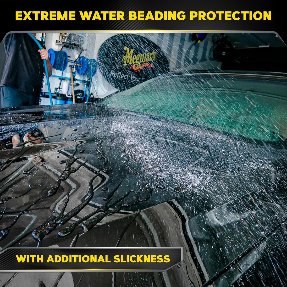 Meguiar's Hybrid Ceramic Liquid Wax, Shield Your Paint with a Residue-Free Liquid Car Wax with Advanced SiO2 Hybrid Technology and Long-Lasting Water-Beading Protection, 16 Oz Bottle