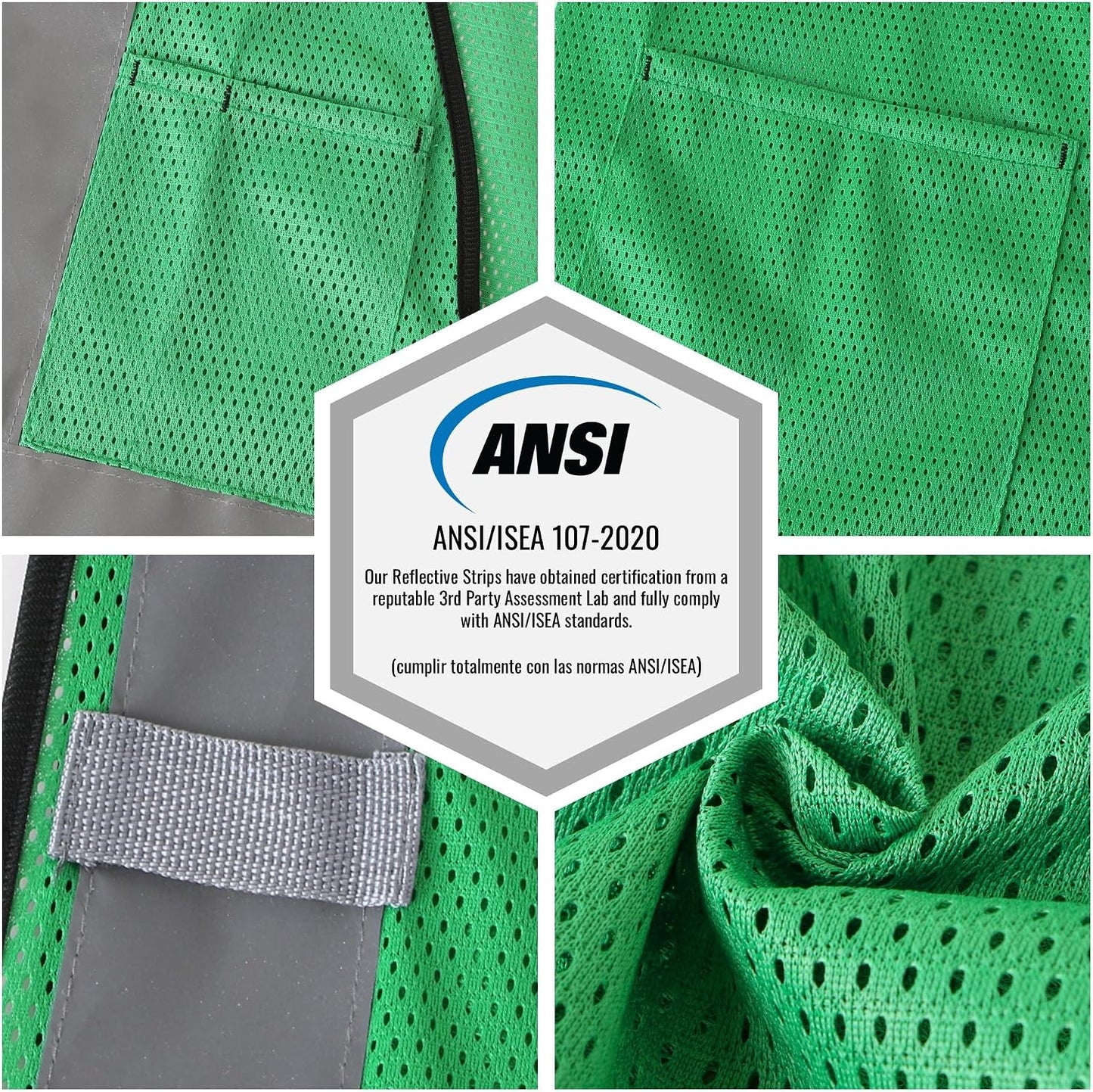 JKSafety Safety Vest for men women Hi Vis Vest with Pockets and Zipper High Visibility Meet ANSI Standard（BX310