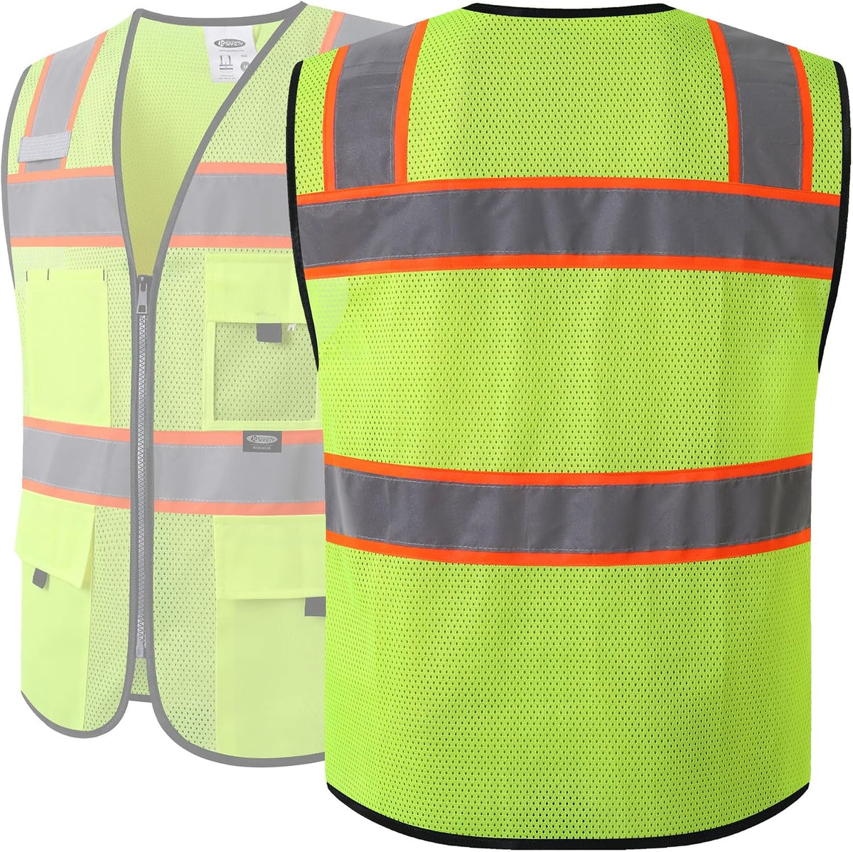 JKSafety Safety Vest for Men Women Hi Vis Relfective Vest with Pockets High Visibility Meet ANSI Standard