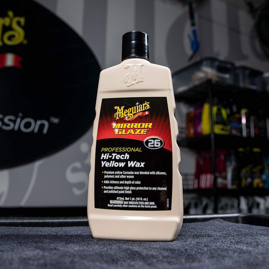 Meguiar’s Professional Hi-Tech Yellow Wax M2601, Versatile Liquid Car Wax Offers Durable Paint Protection, Rich Color, and Shine, Clear Coat Safe Formula Can Be Applied by Hand or DA Polisher, 1 Gal