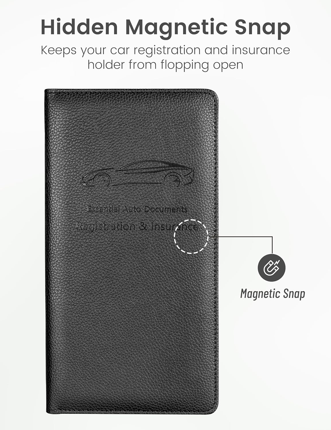 Yarnic Car Registration and Insurance Holder, Pu Leather Car Registration and Insurance Card Holder Car Document Holder for Cards, Essential Document, Driver License (Pink)