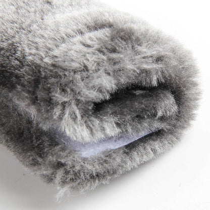 Amooca Soft Faux Fur Universal Fit Seatbelt Cover Car Truck SUV Airplane Seat Belt Shoulder Pad for Carmera Backpack Straps Neck Cushion Protector 2 Pack 10.5in Dark Gray