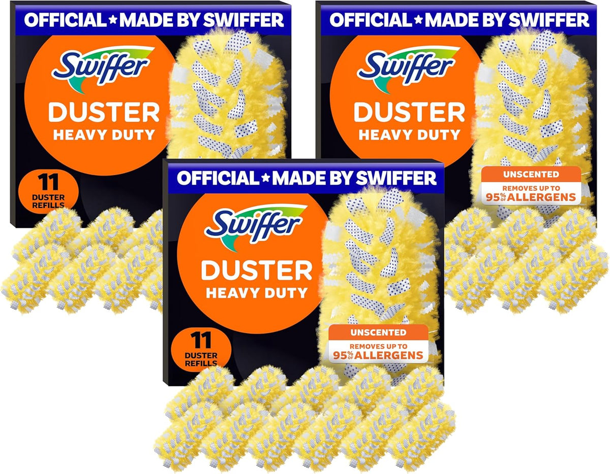 Swiffer Dusters Heavy Duty Multi-Surface Duster Refills for Cleaning, Unscented, 11 Count
