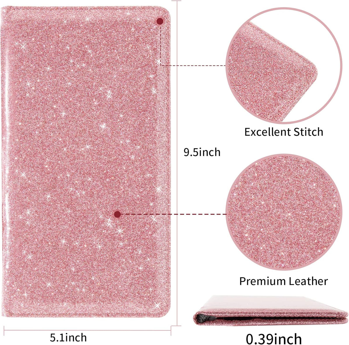 Car Registration and Insurance Holder Registration and Insurance Card Holder Car Essentials for Women Car Insurance and Registration Card Holder Men Pink Car Essentials (Bling Pink)