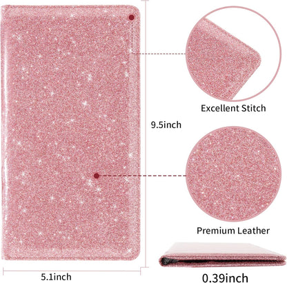Car Registration and Insurance Holder Registration and Insurance Card Holder Car Essentials for Women Car Insurance and Registration Card Holder Men Pink Car Essentials (Bling Pink)