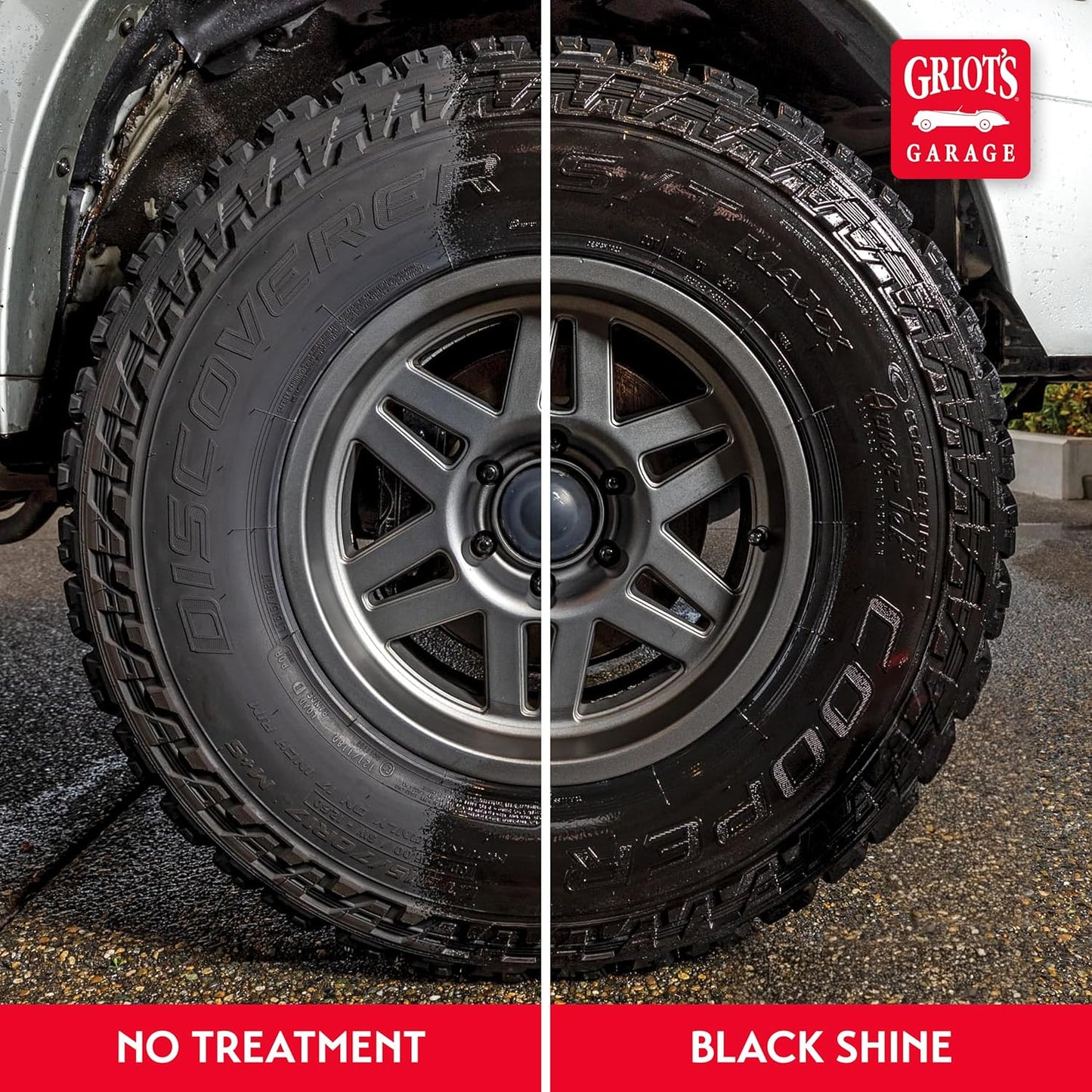 Griot's Garage Black Shine Tire and Trim Coating, Water-Resistant Dressing, Provides a High-Gloss Finish, Rain, and UV Protection, 10938, 15oz