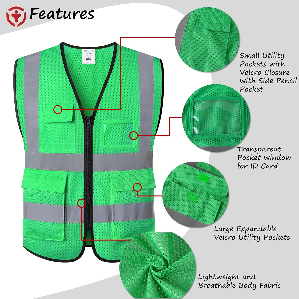 Reflective Safety Vest for Men Women Construction Vest Meet ANSI/ISEA Standard