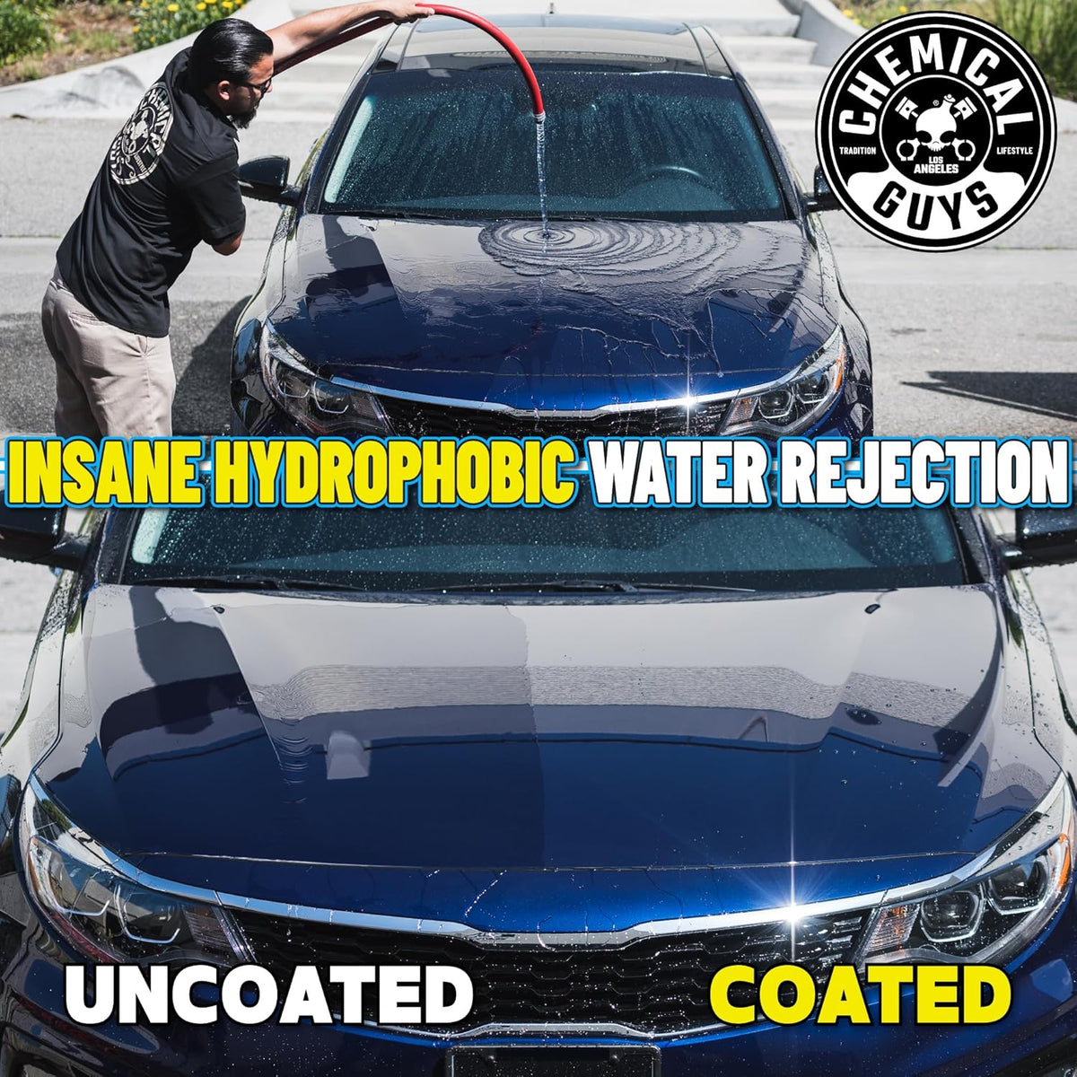 Chemical Guys Hydro Charge Ceramic Spray Coating 16 Fl Oz, with Monster Extreme Microfiber Towels (3 Pack) High Gloss Paint Protection Spray with Thick Plush Towels for Car Wash Drying and Detailing