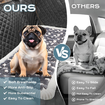Backseat Dog Bed Mat for Car, Dog Car Seat Cover for Back Seat, Pet Car Blanket Soft and Comfortable, Bottom Non-Slip, Washable Travel Pet Mat for Cars Trucks and SUVs