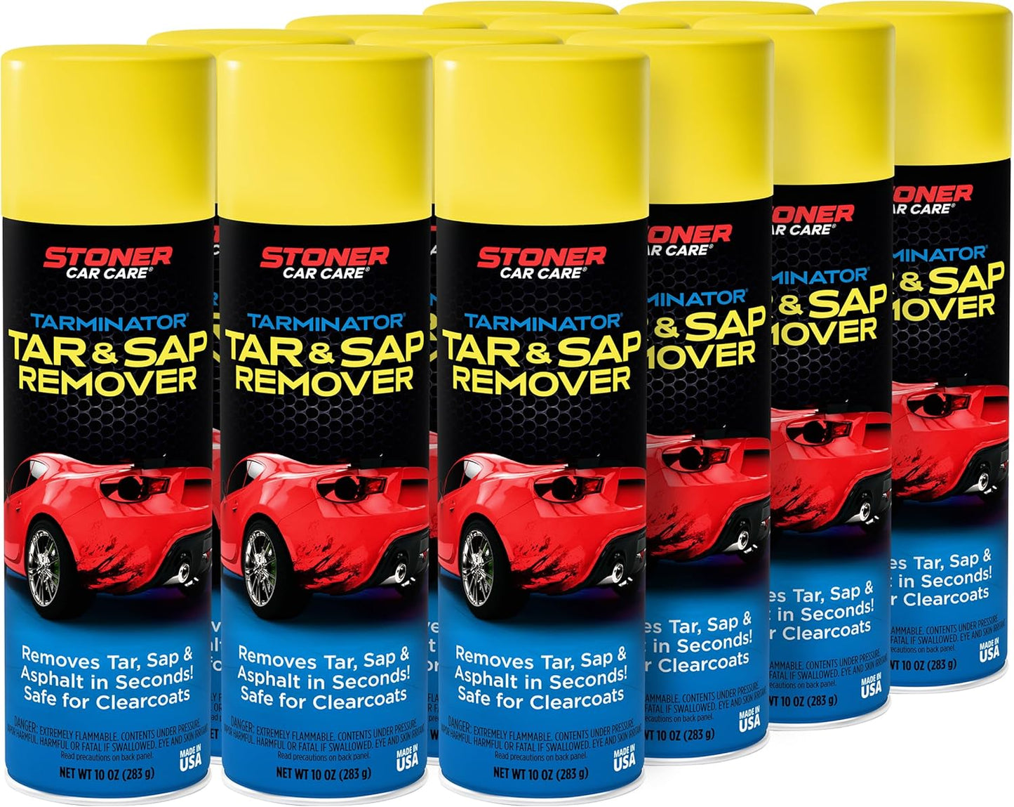Stoner Car Care 91154 Tarminator Tar, Sap, and Asphalt Remover – Fast Acting Tar and Sap Remover for Cars – Clear Coat Safe Auto Cleaner for Paint, Chrome and Wheels – 10 oz