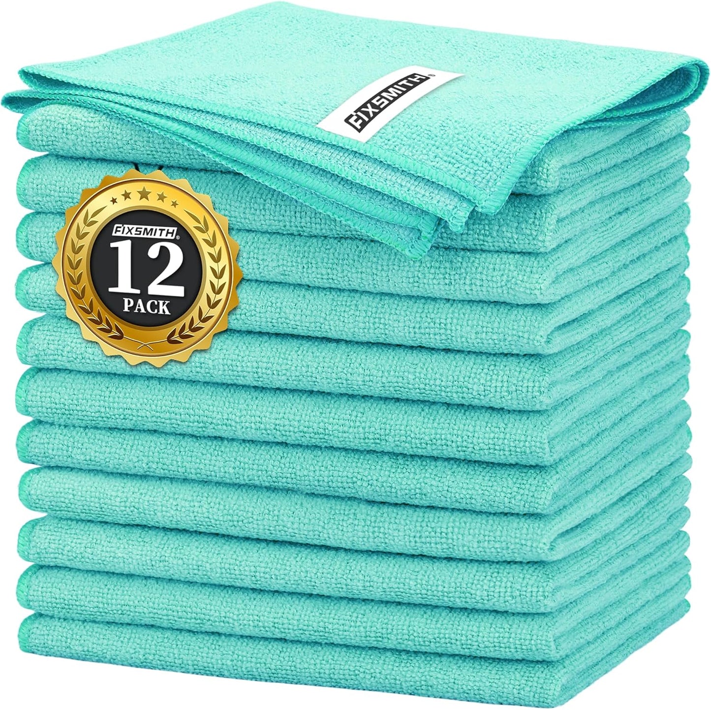 FIXSMITH Microfiber Cleaning Cloth - Pack of 50, Microfiber Towels for Cars 16 x 12 in, Highly Absorbent Cleaning Rags, Lint-Free, Streak-Free Cleaning Cloths for Car Kitchen Home Office