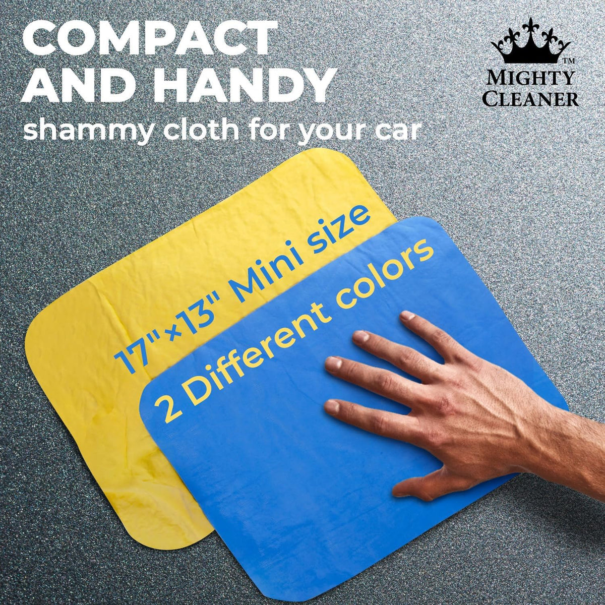 Premium 2pk Mini +1 Free Shammy Cloth for Car Drying - 17”x13” - Super Absorbent Chamois Towel for Car - Scratch-Free, Reusable & Soft Cleaning Towel