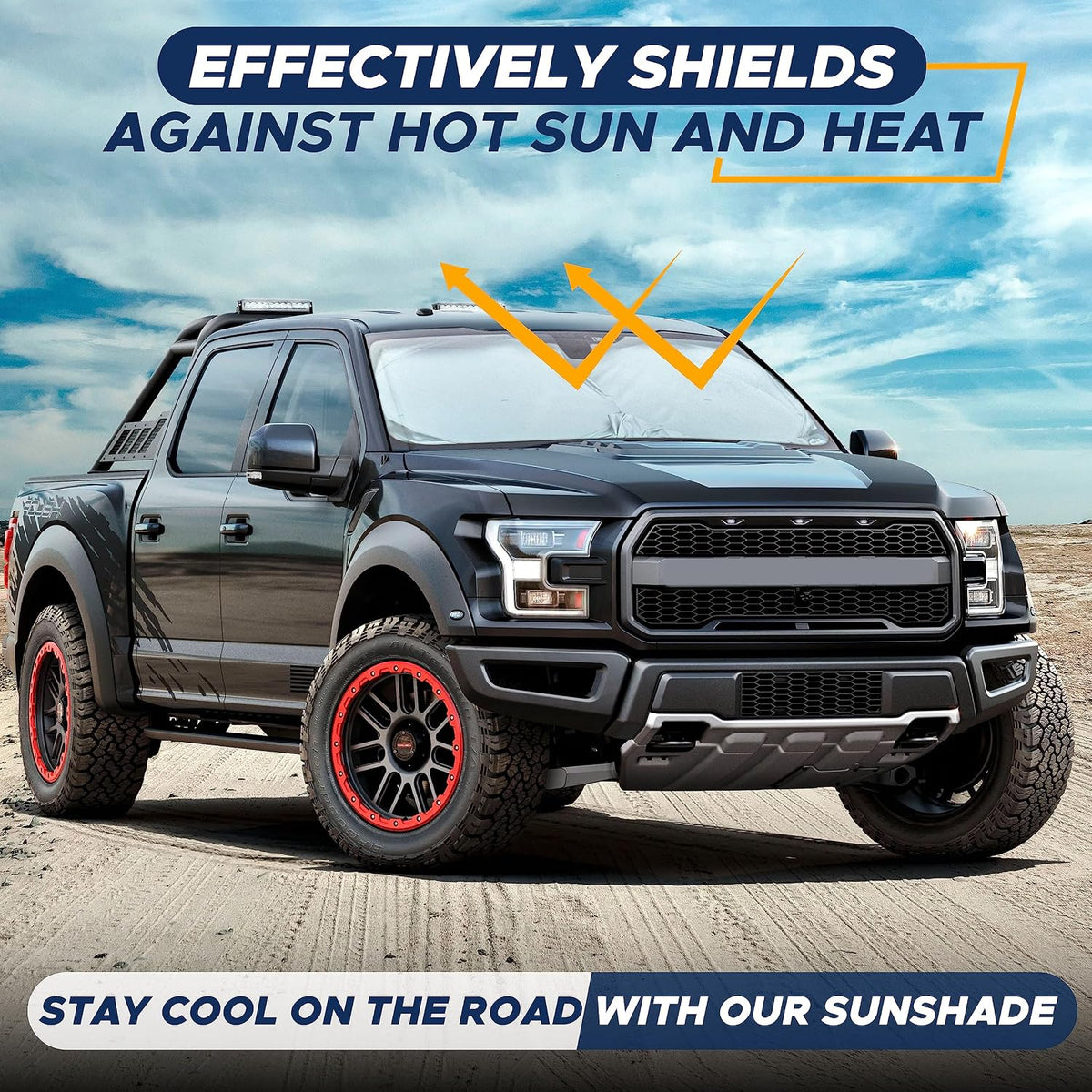 EcoNour Car Windshield Sun Shade | 2025 Upgraded Innovative No-Light-Pass Technology for Maximum Coverage | Foldable Sun Shade Keeps Your Vehicle Cool | Must-Have Car Accessories | Small (59" x 29") - Colors D