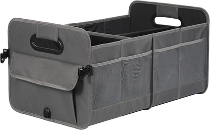 AOKJOY Car Trunk Organizer Car Storage Organizer Collapsible Multi Compartment Car Organizer Adjustable Straps for SUV(Beige)