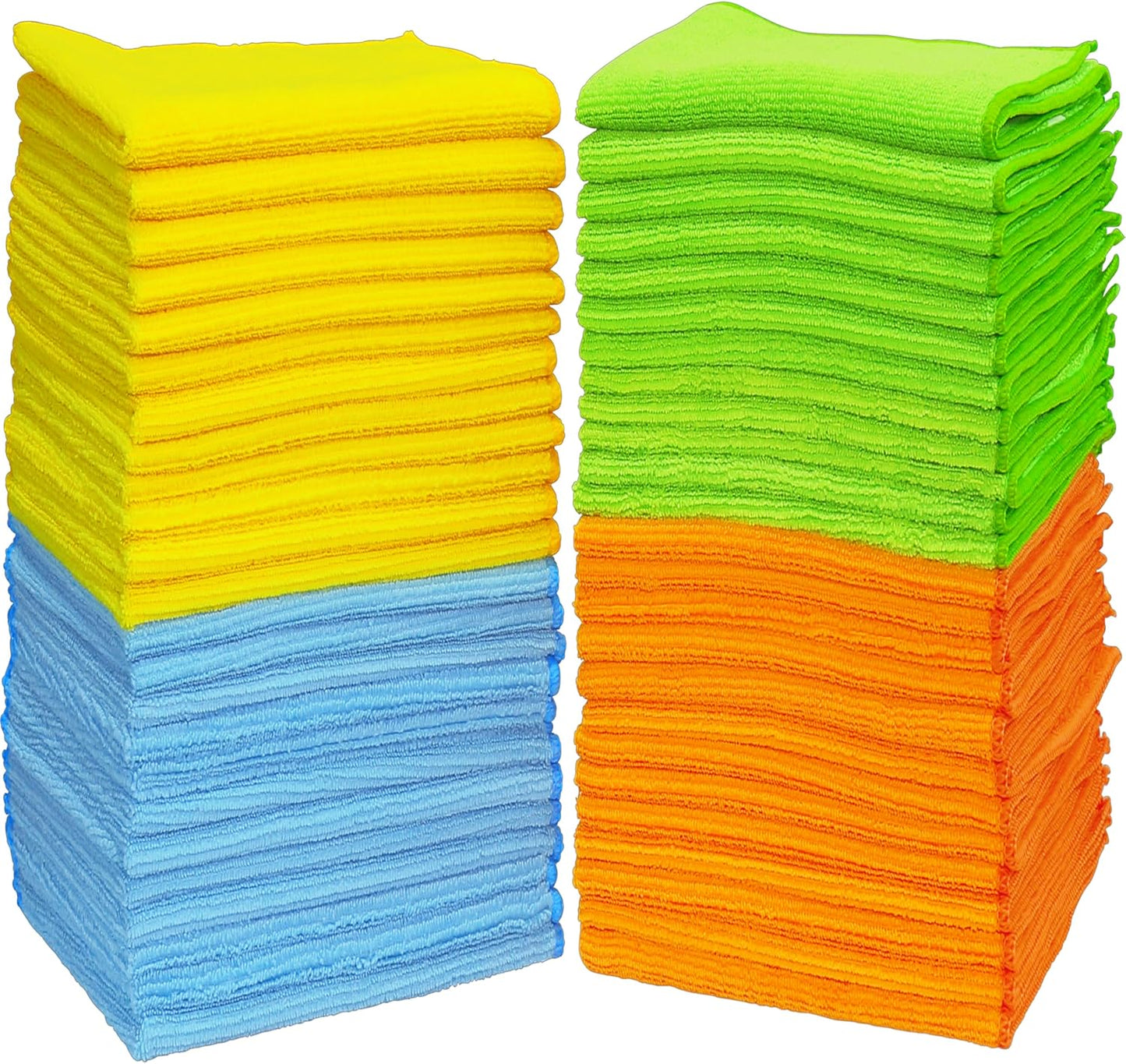 Simple Houseware Microfiber Cleaning Cloth 150 Pack, 12" x 16", 4 Colors