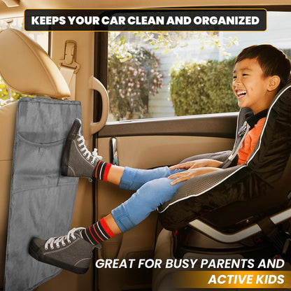 EcoNour Car Kick Mats Back Seat Protector (2 Pack),Car Seat Protector & Backseat Organizer with Storage Pockets for Kids,Waterproof Back Seat Cover for Dirt,Mud & Scratch Protection Travel Accessories