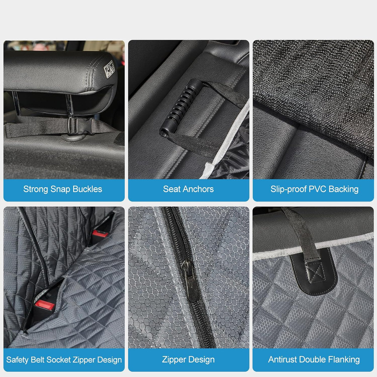 ANOSOSPECIAL Dog Car Seat Cover for Back Seat Cover,Non Stick Fur Rear Seat Protector for Pet,Nonslip Waterproof Durable Universal Fit Interior Backseat Covers for Auto Van SUV