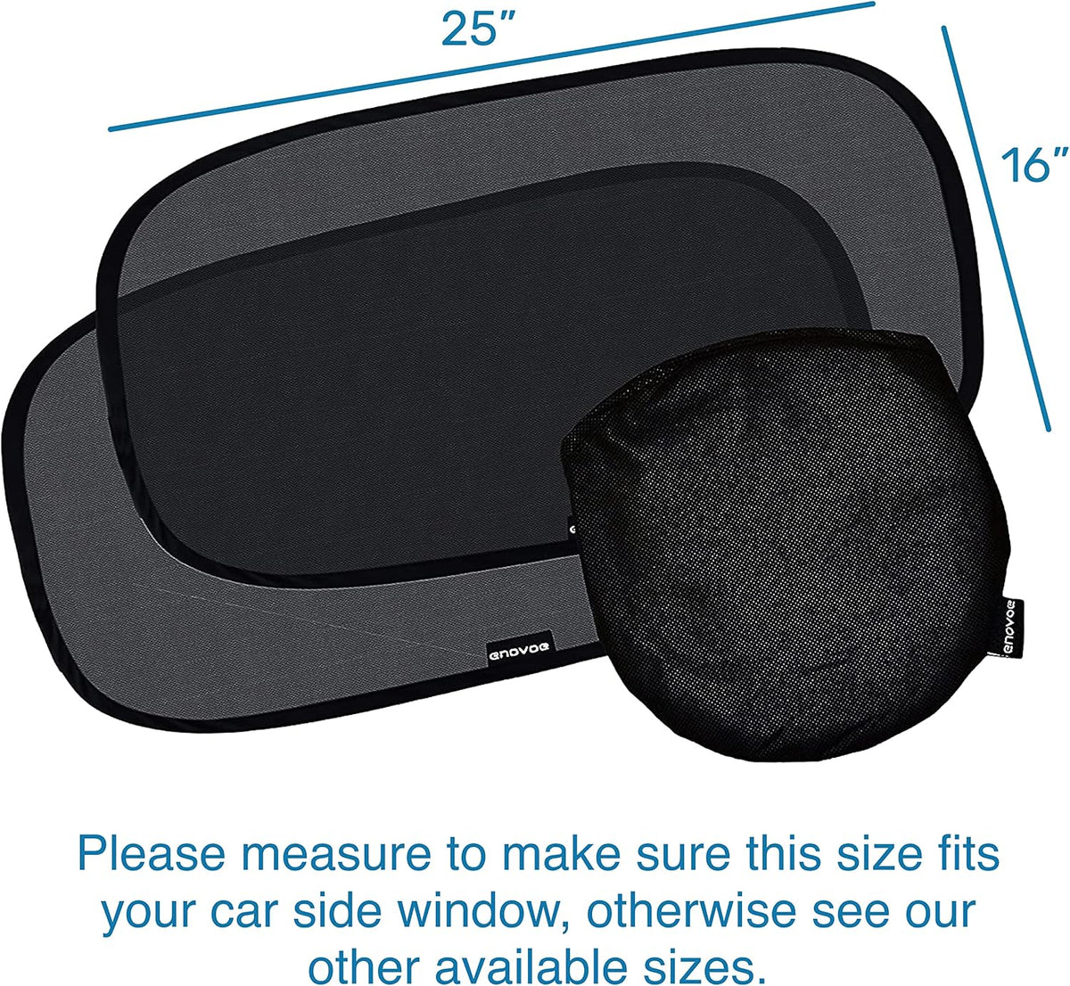 Enovoe Car Window Shades for Baby (4 Pack) - 21"x14" - Sun Shade Blocker, Cling - Glare Shield and UV Rays Protection for Your Child - Side Windows Screens for SUV- Mesh Window Shades for Car Baby