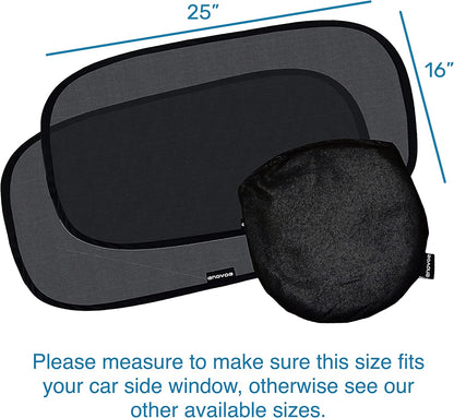Enovoe Car Window Shades for Baby (4 Pack) - 21"x14" - Sun Shade Blocker, Cling - Glare Shield and UV Rays Protection for Your Child - Side Windows Screens for SUV- Mesh Window Shades for Car Baby