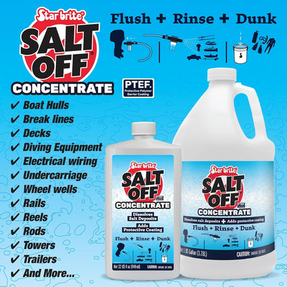 STAR BRITE Salt Off Concentrate - Ultimate Salt Remover Wash & Marine Engine Flush for Boats, Vehicles, Trailers, and More - 128 OZ Gallon (093900N)