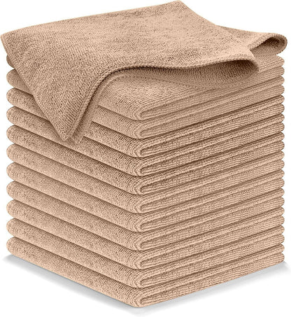 USANOOKS Microfiber Cleaning Cloth Grey - 12 Pcs (12.5"x12.5") - High Performance - 1200 Washes, Ultra Absorbent Microfiber Towel Weave Grime & Liquid for Streak-Free Mirror Shine - Car Washing Cloth