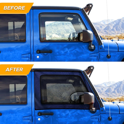 EcoNour Car Window Shades for Side Windows (Pack of 2) | Sun Shade for Car Heat and UV Protection | Adjustable Elastic Fabric Baby Car Shade | Rear Side Window Sun Shade Accessories (Large 21"x36")