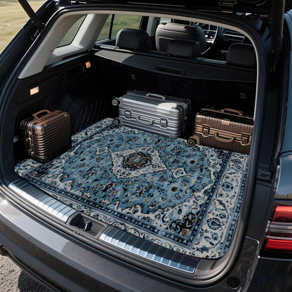 Universal Car Trunk Mat 29" x 39",Purple Colorful Flowers All Weather Trunk Protection Cargo Liner, Durable Cargo Mat Rear Trunk Liner,Stylish Vehicle Interior Accessories Suitable for Most Car Models