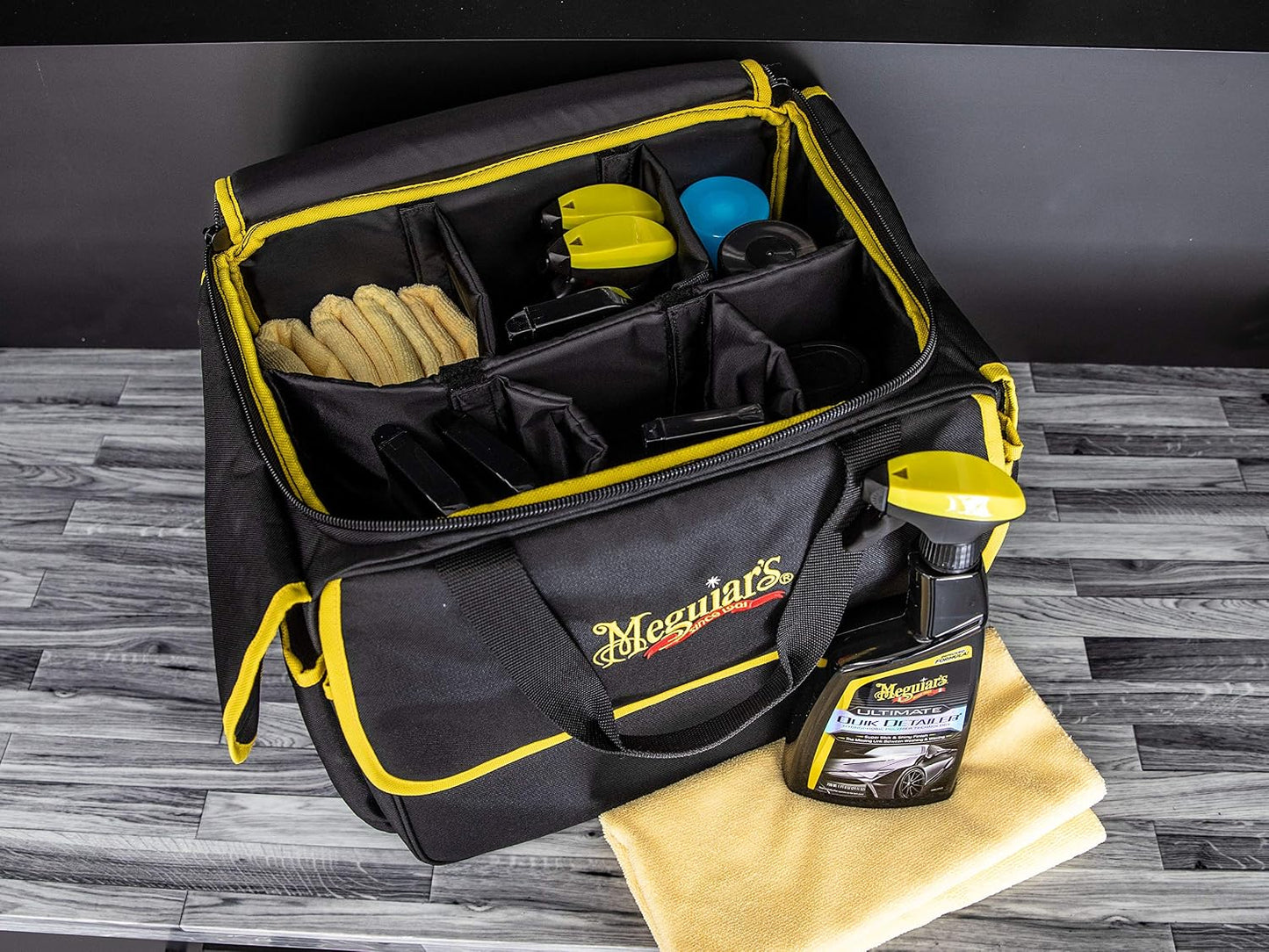 Meguiar's Detailing Bag - Premium Car Bag and Detailing Supply Organizer - Portable for All Your Favorite Supplies, Black