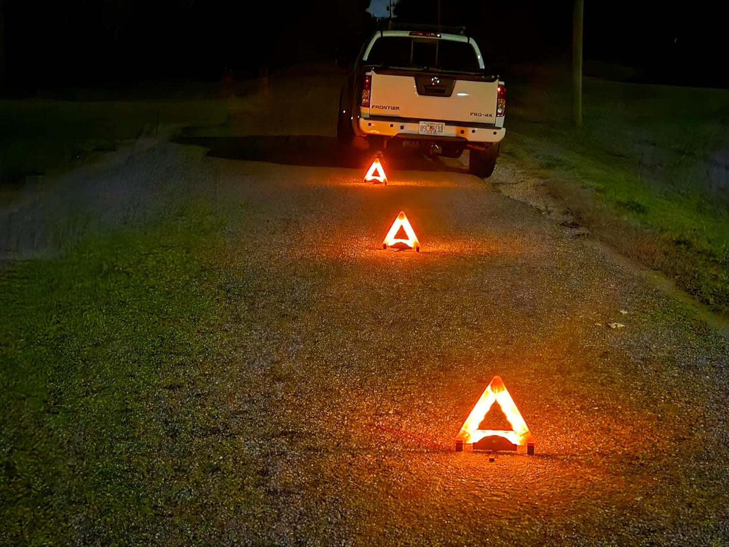 Lumen Wand Reflective Warning Triangle with LED Lights for Road Safety Metal Base | Internal LED with External Reflectors Emergency Triangle for Car Breakdowns